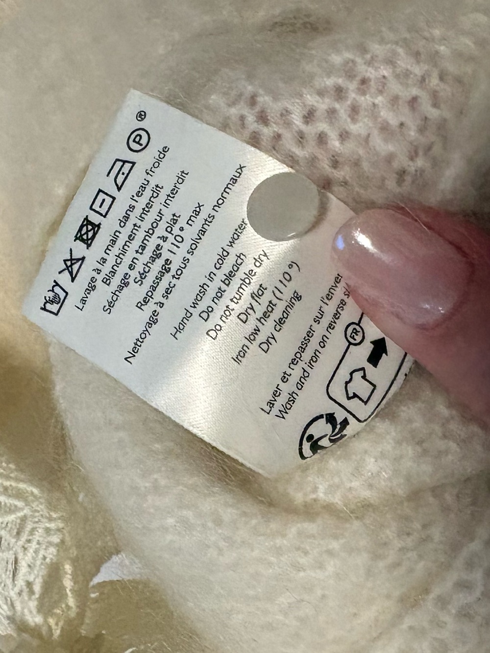 Sezane Astride Jumper Wool Sweater Lace Feminine Cream White Size M/L REVERSIBLE - Picture 5 of 9